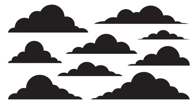 Clouds vector, sky background graphic, weather forecast icon, simple flat design, data storage symbol, isolated element, nature illustration, air, atmosphere, dream abstract
