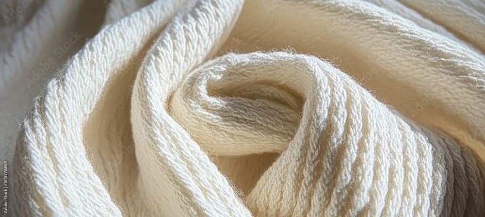 Aufkleber intriguing off-white wool fabric surface showcasing its remarkable textures and patterns up close.