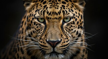 Obraz premium Intriguing Leopard Close-up, Eyes of Power, Detailed Fur