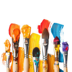 Colorful paintbrushes with vibrant hues