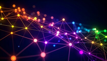 Abstract network of glowing points and lines (12)