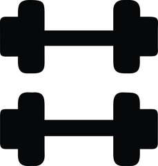 Obraz premium Minimal Dumbbell Icon Vector Black and White Fitness Equipment Silhouette
