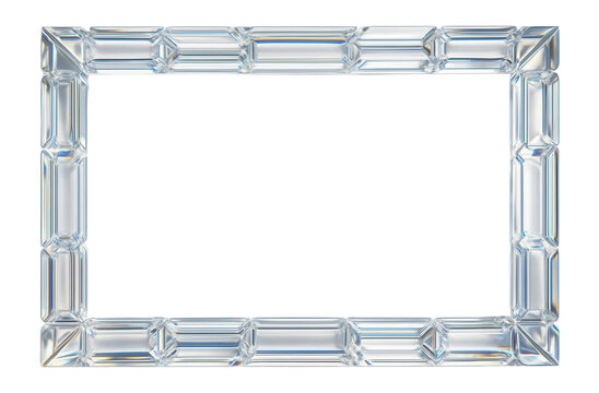 Rectangular frame of interlocking prisms, casting refracted rainbow patterns outward.