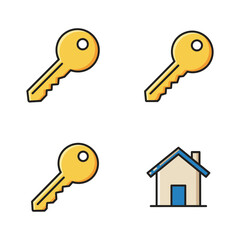House keys and home icon simple vector illustration concept design