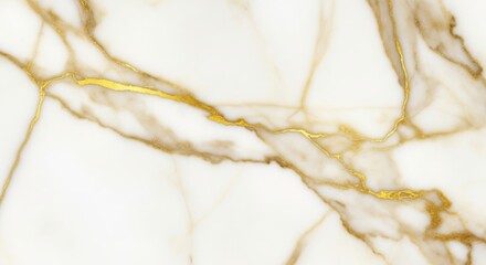 Elegant white marble surface with luxurious golden veins