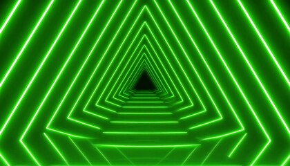 Neon green triangle tunnel