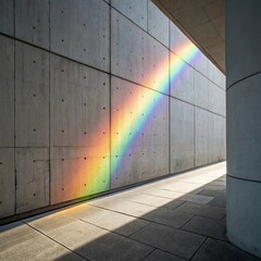 Rainbow Light on Gray Concrete Wall