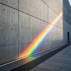 Rainbow Light on Gray Concrete Wall