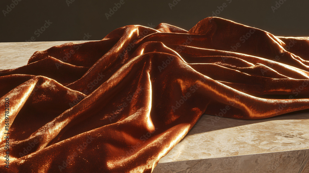 Poster elegant cloth draped on a table creating a cozy atmosphere in a brightly lit room setting
