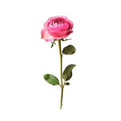 Obraz premium Pink rose on long stem against black