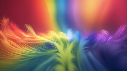 Vibrant Abstract Color Explosion with Swirling Rainbow Streaks, Luminous Ethereal Glow, Dreamlike Painterly Style, Dynamic Energy Burst, Centered Soft Focus Composition with Warm Light
