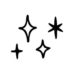 キラキラ　線画　