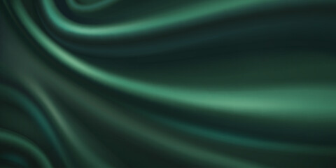 Luxury emerald green silk velvet fabric texture with smooth flowing waves - rich satin material with elegant soft folds and curves for fashion design, upholstery or premium textile backgrounds.