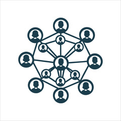 Social Network Connection, Influencer Web Concept Influencer Network Connected dots web like 