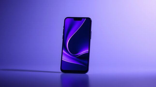 Modern Smartphone Display with Abstract Purple Design