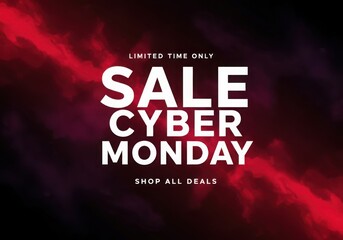 Sale cyber monday promotion with red and dark abstract background art