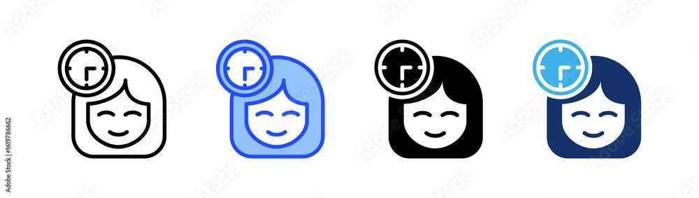 Poster focus mode icon collection with multiple styles