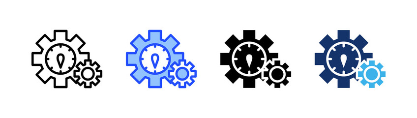 Time Optimization Icon Collection With Multiple Styles