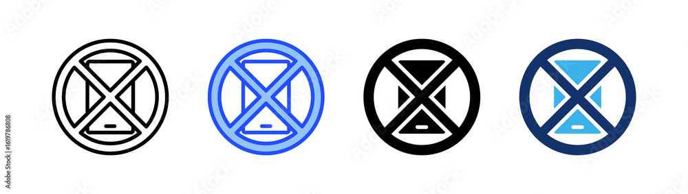 Poster distraction icon collection with multiple styles