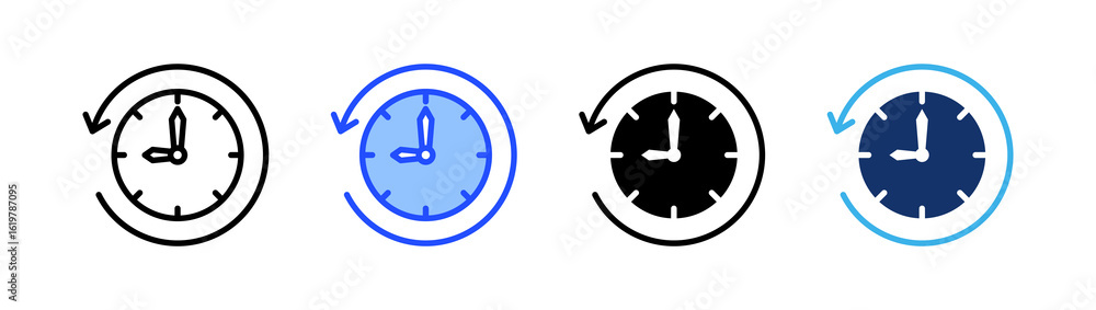 Poster deadline extension icon collection with multiple styles