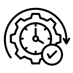 Real-Time Process  Icon Element For Design
