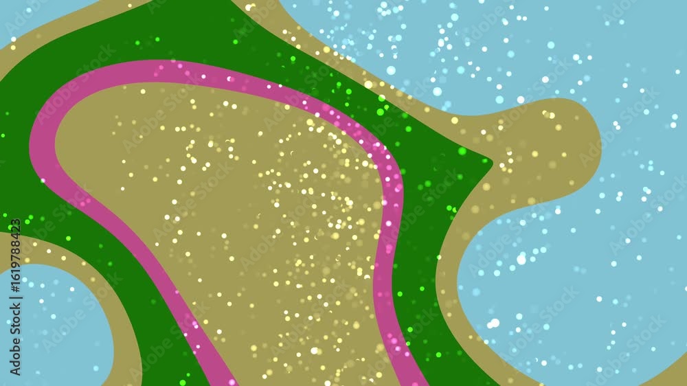Poster abstracts liquid particles_ abstract animation with flowing shapes, sparkling particles, and vibrant