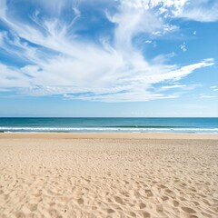 Fototapeta premium Sandy beach with a clear sky
