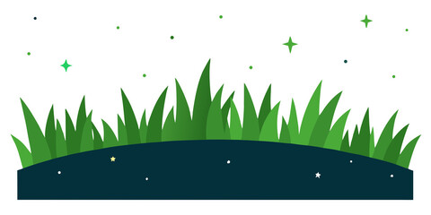 Green grass blades under starry night sky starry sky nature