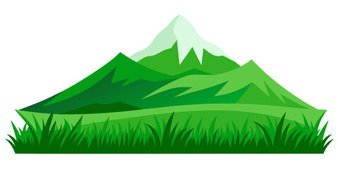 Green mountains and grass landscape nature