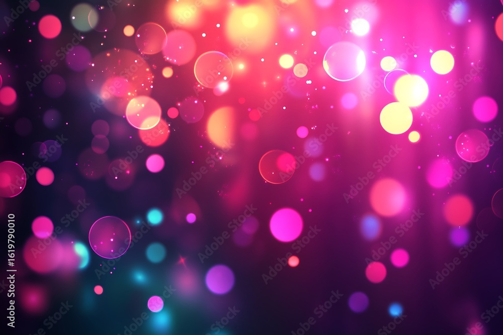 Poster abstract background with colorful bokeh lights and sparkles