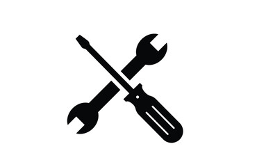 Screwdriver and wrench solid icon