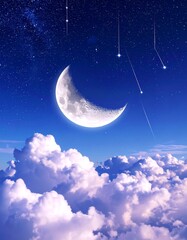 Night sky with moon and clouds (2)