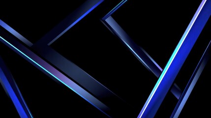 Dark Blue Abstract Background with Glowing Geometric Lines