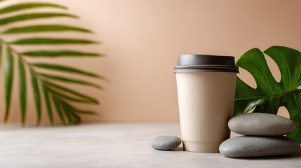 disposable coffee cup standing on a table