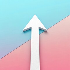 White Upward Arrow on Pastel Gradient Background