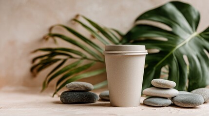 disposable coffee cup standing on a table