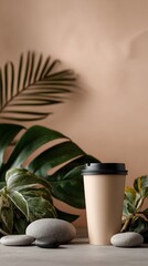 disposable coffee cup standing on a table