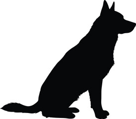 German shepherd silhouette sitting profile