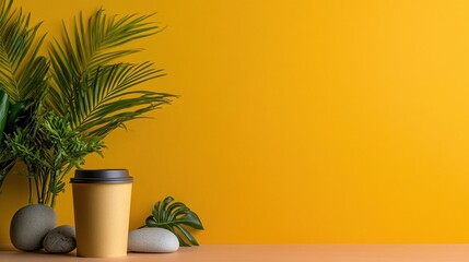 disposable coffee cup standing on a table