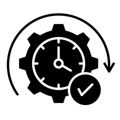 Real-Time Process  Icon Element For Design
