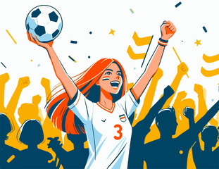 illustration of football supporter cheered enthusiastically