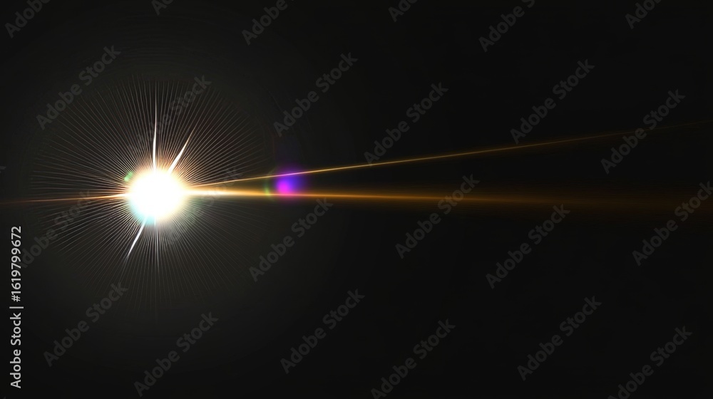 Aufkleber radiant lens flare effect on a clean background creating an artistic overlay with glare and shine