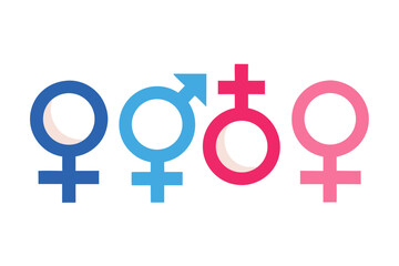 Fototapeta premium Gender symbols representing male and female equality and diversity