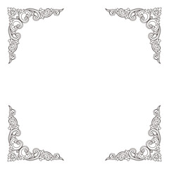 Elegant decorative corner elements form a beautiful ornamental frame on a white background.