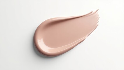 Light beige cosmetic product smudge on a white surface.