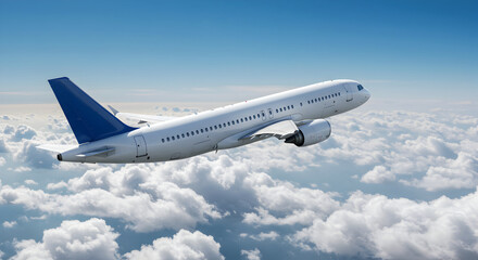 Obraz premium Airplane Soaring Above the Clouds