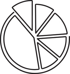  Market Analysis Icon &ndash; Simple Line Art Pie Chart Symbol for Business Insights & Data Distribution.
