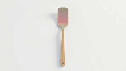 Colorful spatula on a plain background.