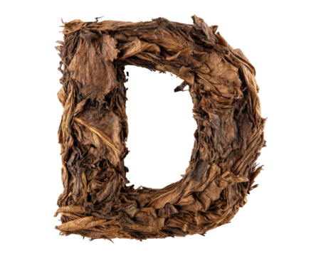 Dried leaves form capital letter D - Powered by Adobe