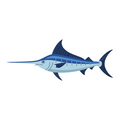 Naklejka premium Swordfish vector illustration on white background.
